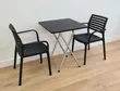 Silver X-Legs Wood Foldable Dining Table and Chairs Set - Black - 2