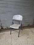 White Foldable Plastic Chairs with Metal Frame - 3
