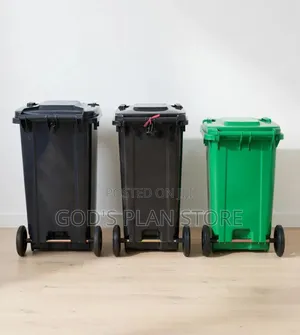 Large Wheeled Plastic Dust Bins with Lids (120 Litres)