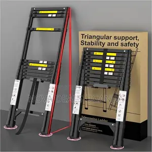 3.9m Telescoping Ladder, 10 Step Aluminum Extension Ladder