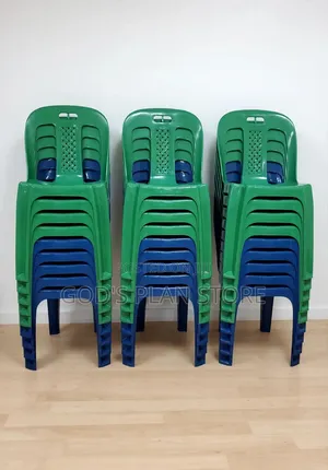Stackable Plastic Chairs - Blue & Green