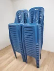 Stackable Plastic Chairs - Blue & Green - 2