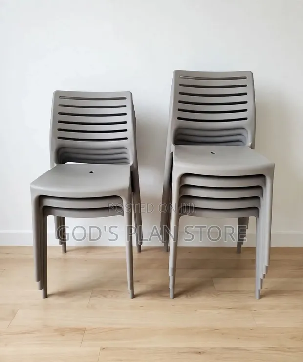 Gray Heavy Duty Plastic Chairs (Brand New) - 1