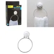 Towel Ring/Rack with Magic Suction Cup - White - 1