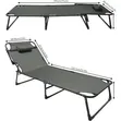 Outdoor Folding Reclining Beach Sun Patio Chaise Lounge Chair - 2