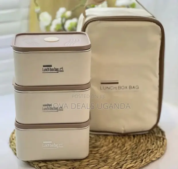 3pc Portable Insulated Stainless Steel Lunch Containers with Bag - 1