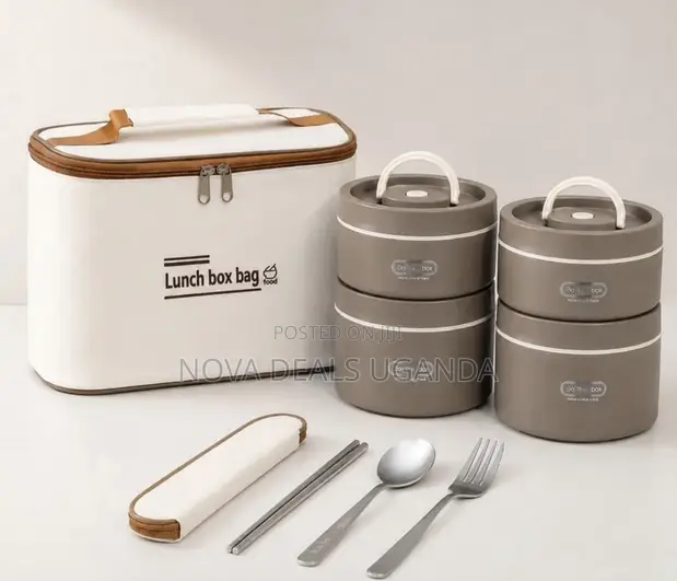 4pc Thermal Lunch Box Set with Insulated Bag - 1