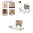 Wall Mounted Kitchen Bathroom Sponge Soap Dish Holder - Silver - 1