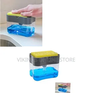 Soap Pump Dispenser & Sponge Holder - Grey