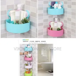 2 Plastic Bathroom Corner Storage Rack Organizer