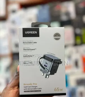 UGREEN Nexode Pro 65W GaN Fast Charger with Retractable Cable
