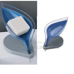 Leaf Shape Soap Dish - Self Draining, Blue