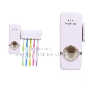 Touch Me Automatic Toothpaste Dispenser & 5 Toothbrush Holder Set
