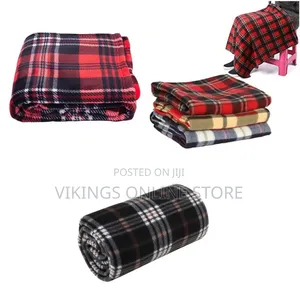 Soft Fleece Throw Blanket - Checked Large Polar Fleece