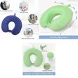 U-Shaped Neck Pillow for Travel - Inflatable Memory Foam - 1