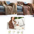 Bohemian Style Knitted Throw Blanket with Tassels (Yellow, 130x230cm) - 1