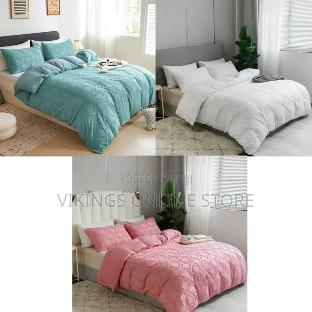 6x6 Embroidery Fabric Duvet Cover Set - Soft Microfiber TC600 - 1