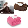 Burgundy Sherpa Fleece Blanket - King/Twin Size - 1