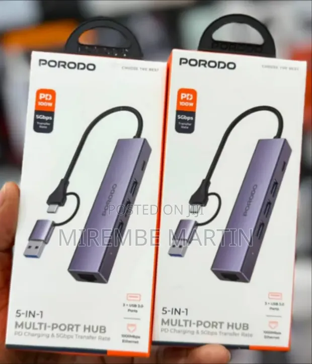 Porodo 5-in-1 Multi-Port Hub - 1