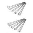 6pcs Reusable Stainless Steel Flat BBQ Skewers - 2