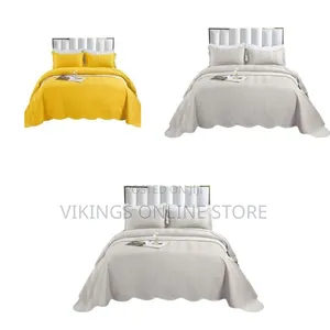 3 Piece King Quilted Embossed Bedspread Set