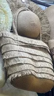 Women's Summer Woven Hand Bag and Straw Hat Set - 2