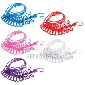 3m Portable Elastic Clothesline with 12 Windproof Pegs