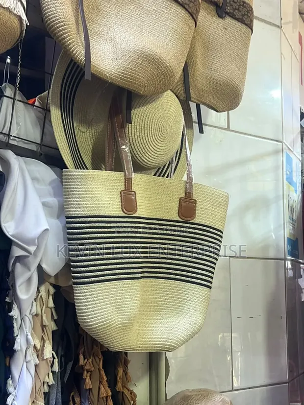 Summer Woven Bag and Hat Set - 1
