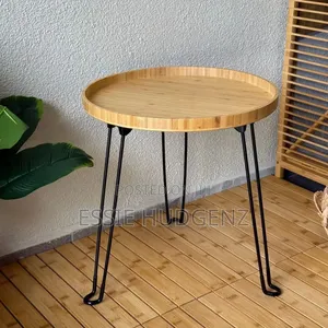 Bamboo Collapsible Side Table 42cm Diameter