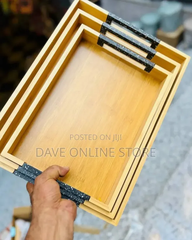 3pc Bamboo Trays - 1