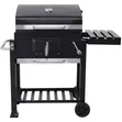 Outdoor Charcoal Barbecue Grill Trolley and Smoker Combo - 2