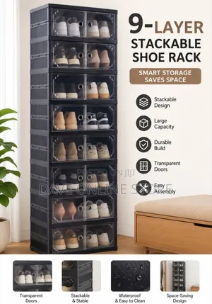 9-Tier Dust Proof Shoe Rack