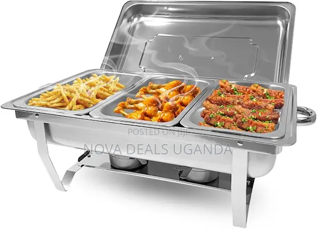 Brand New Chafing Dish Buffet Set with 3 Food Pans - 1