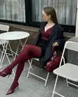Ladies Maroon Body Socks - 1