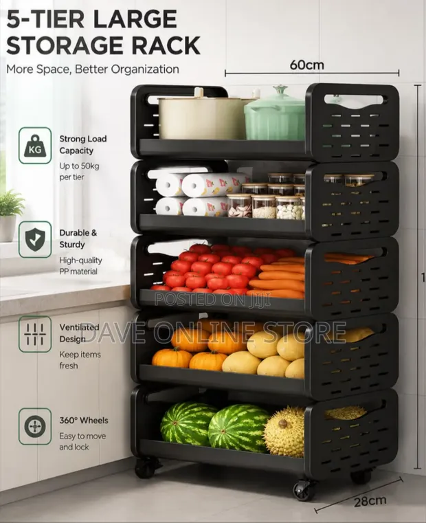 Metallic 5 Layer Storage Rack - 1