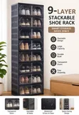 Dust Proof Shoe Rack - Black - 1