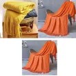 Cozy Knitted Blanket 130x230cm - Solid Color Embossed Nordic Throw - 1