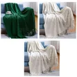 Cozy Knitted Blanket 130x230cm - Solid Color Embossed Nordic Throw - 2