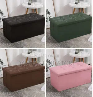 Leather Ottoman Storage Boxes - Brand New