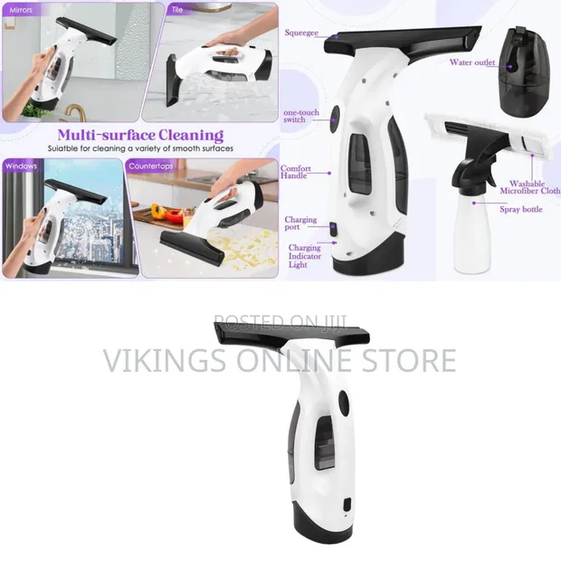 Electric Window Cleaner Vacuum Squeegee Cordless - 1