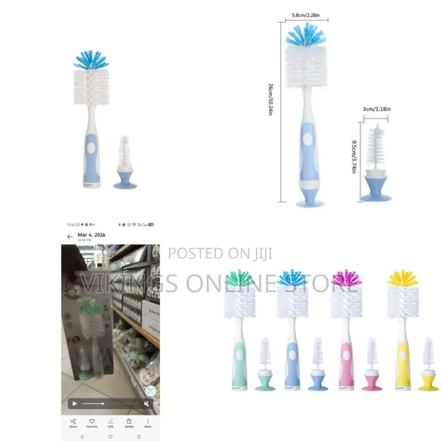Baby Bottle Brush Set with Nipple Cleaner - 1