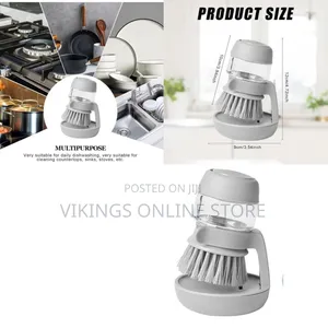 Soap Dispensing Exfoliating Plate Brush with Stand