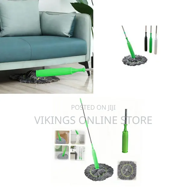 2-in-1 Dehydrated Mop with Bamboo Fiber Head, Self-Wringing Twist Mop - 1
