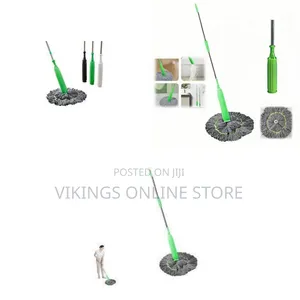 2-in-1 Dehydrated Mop with Bamboo Fiber Head, Self-Wringing Twist Mop