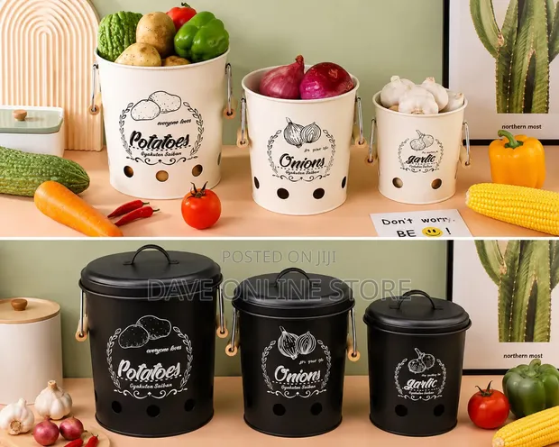 3pc Food Storage Aluminum Buckets - 1