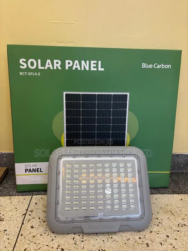Blue Carbon 500W LED Solar Flood Light with LiFePO4 Battery - 1