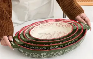 4pc Vintage Bohemian Lasagna / Bakeware Set