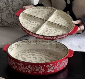 2pc Round Bohemian Lasagna/Baking Tray Set