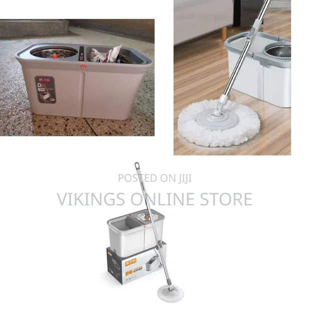 Microfiber Spin Mop Bucket Set for Floor Cleaning - 1