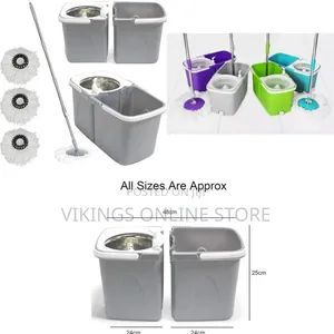 Space Saving 360° Dual Spin Mop Bucket Set